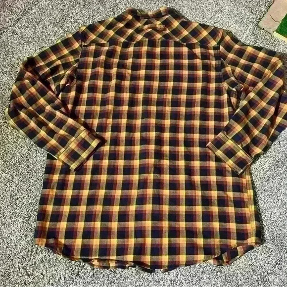 Duluth Trading Co Free Swingin Flannel Standard Fit Shirt Mens Large Tall - Picture 10 of 11
